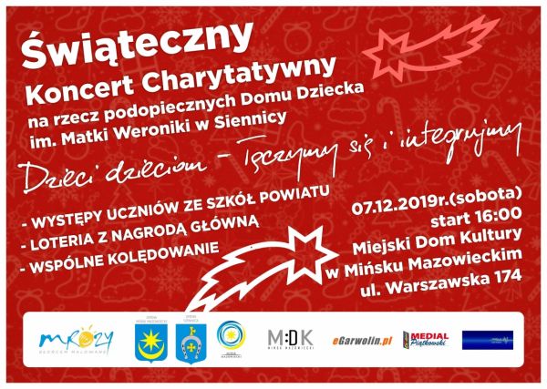 Plakat dotyczący Świątecznego Koncertu Charytatywnego