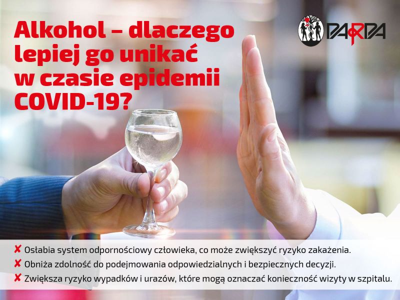 Alkohol - lepiej go unikać w czasach pandemii - grafika do...