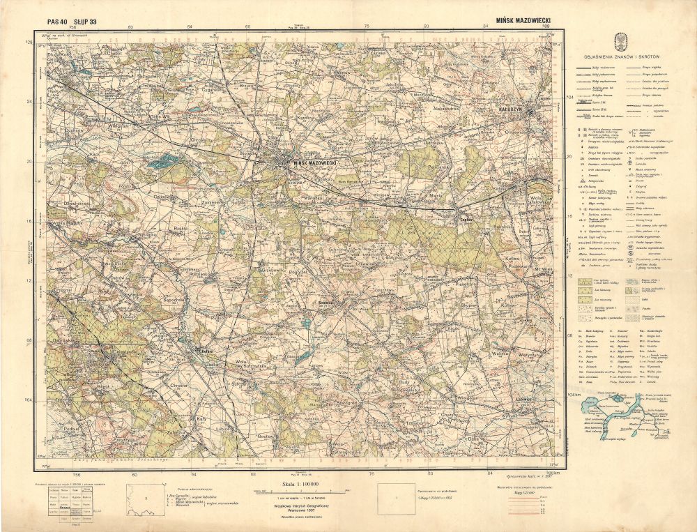 Mapa Gminy Mińsk i okolic z 1937 r.