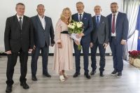 Wójt i dyrektorzy szkół podstawowych z Mińska Mazowieckiego
