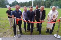 Otwarcie budynku szatni z magazynem na sprzęt sportowy w Hucie Mińskiej