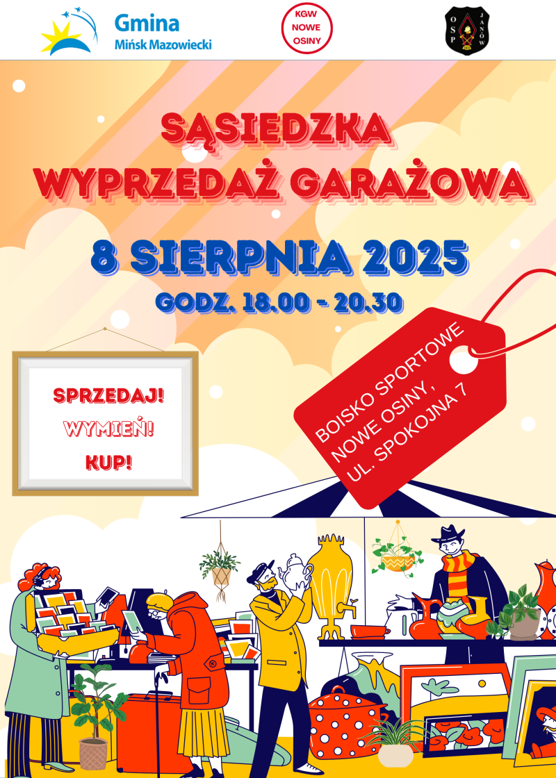 Wyprzedaż garażowa - 8 sierpnia - Nowe Osiny