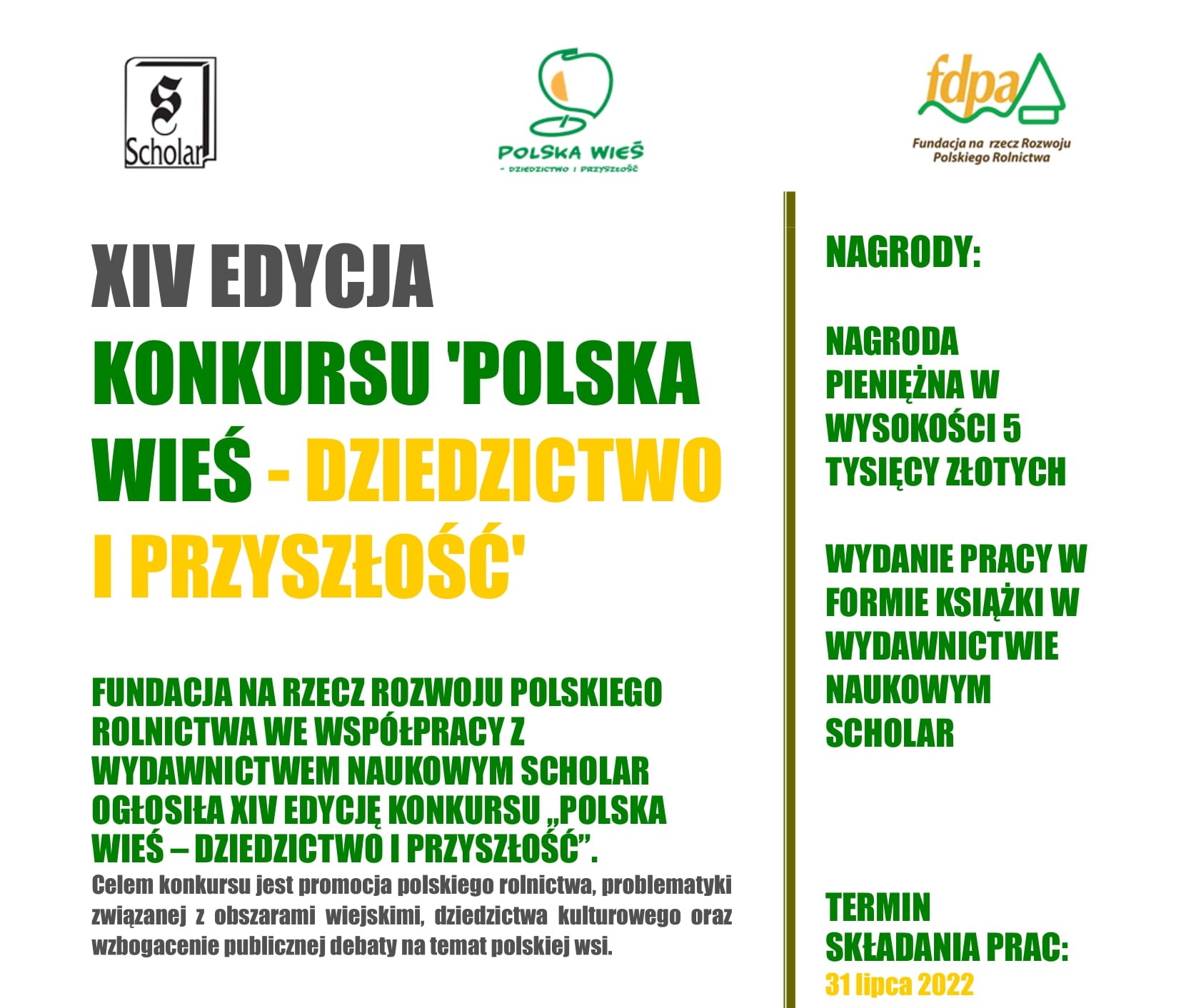 XIV edycja konkursu „Polska wieś – dziedzictwo i przyszłość