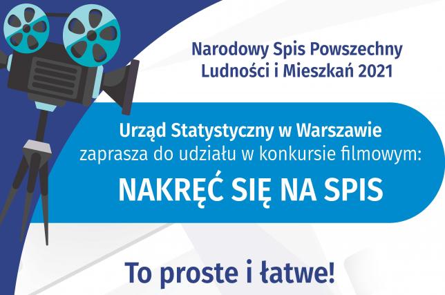 Plakat dotyczący konkursu filmowego. Więcej informacji o konkursie, w aktualności.