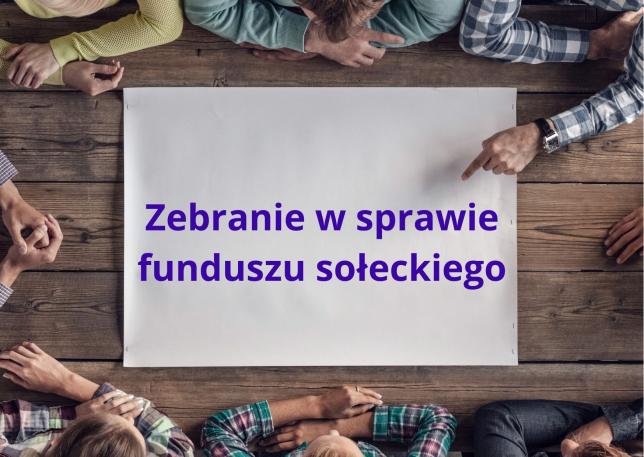 Zebranie wiejskie w sprawie zebrania sołeckiego