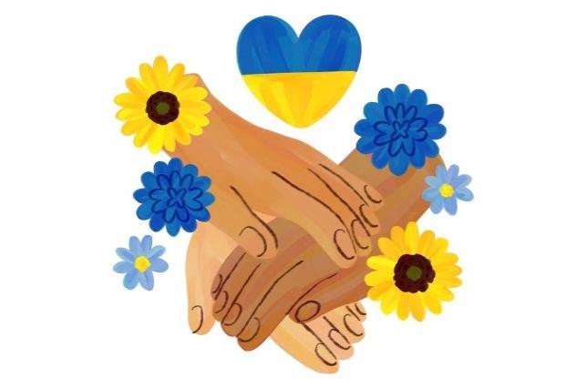 Symbol pomocnej dłoni dla Ukrainy