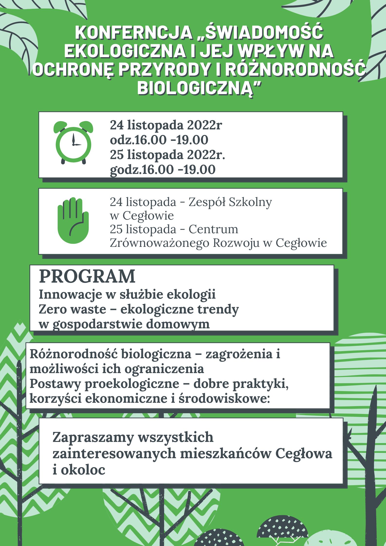 <b>Konferencja nt. „Świadomość ekologiczna i jej wpływ na ochronę przyrody i różnorodność biologiczną”</b>