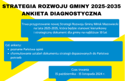 Strategia Rozwoju Gminy Mińsk Mazowiecki na lata 2025-2035 - ankieta diagnostyczna