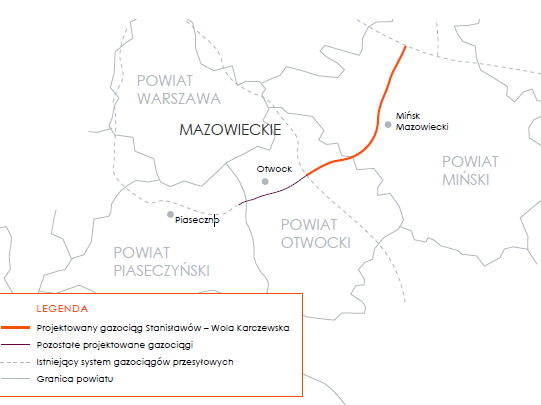 OPERATOR GAZOCIĄGÓW PRZESYŁOWYCH GAZ-SYSTEM S.A. ZAPRASZA NA   KONSULTACJE SPOŁECZNE  W ZWIĄZKU Z PROJEKTOWANIEM  GAZOCIĄGU STANISŁAWÓW - WOLA KARCZEWSKA