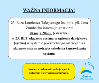 Informacja o testach syren alarmowych 28 maja 2026 (czwartek)
