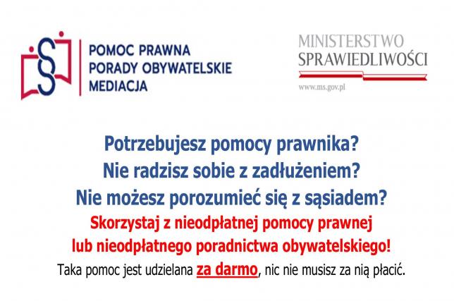 Darmowe porady prawne, pomoc obywatelska i mediacje